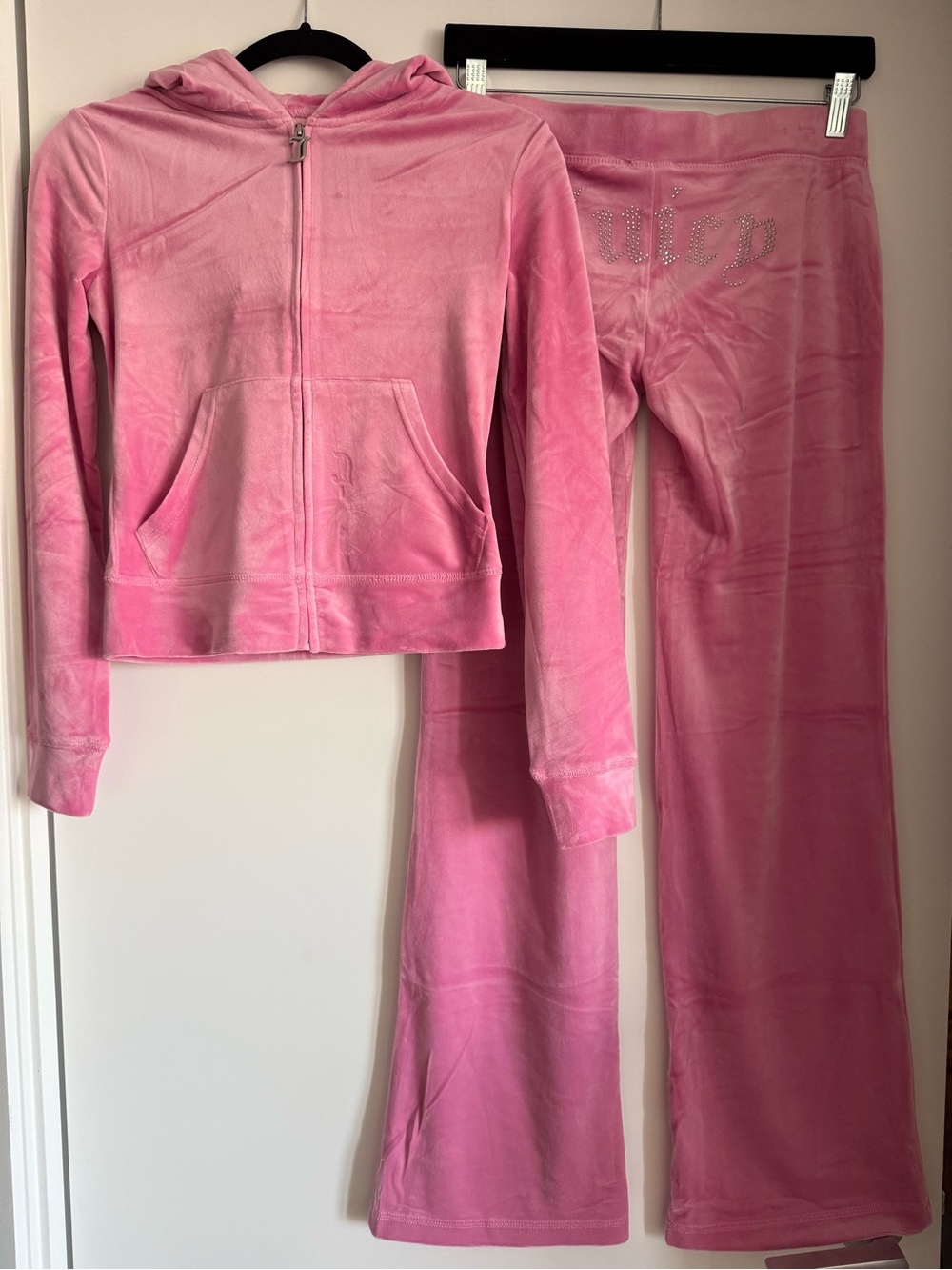 👄 Juicy Couture Velour Zip Hoodie & Pants Set Tracksuit in Super Pink XS